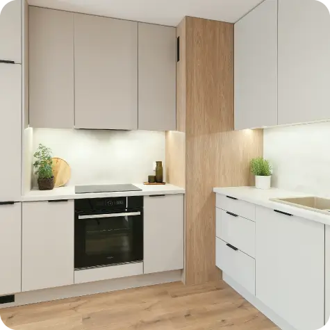 Küche mit indirekter Beleuchtung