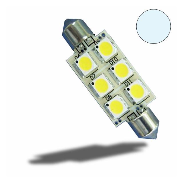 LED Soffitte 37mm 10-30V/DC, 6SMD, 1 Watt, Kaltweiß