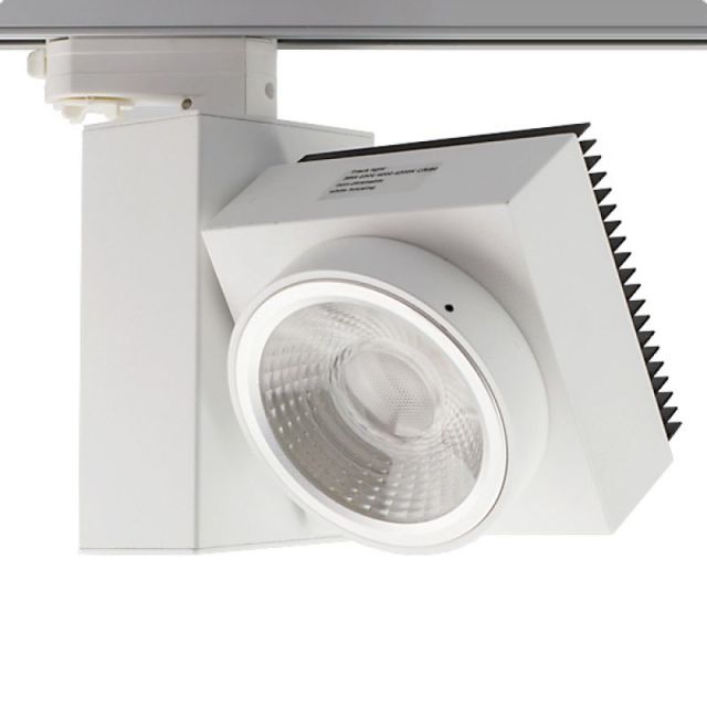 3-PH Schienen-Strahler eckig, fokussierbar, 25W, 30°-50°, weiss matt, warmweiss