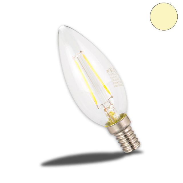 E14 LED Kerze, 2 Watt, klar, warmweiss, dimmbar