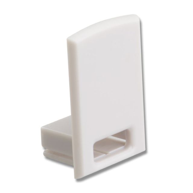 Endkappe EC17 für Aufbauprofil Micro 12, mit Kabelausgang, PVC, grauweiß