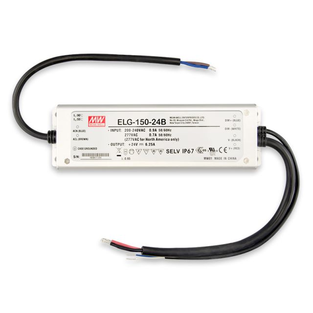 LED Trafo MW ELG-150-24B 24V/DC, 0-150W, 1-10V dimmbar, IP67