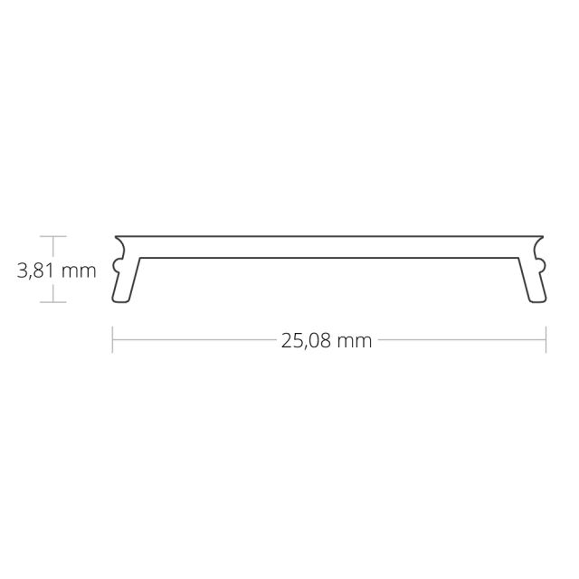 Abdeckung 10 opal, 600cm kombinierbar mit Endkappe EC43 und E47