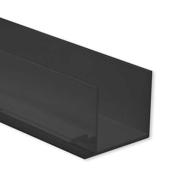 LED Trockenbauprofil Schattenfuge8, Aluminium schwarz RAL 9005, 200cm