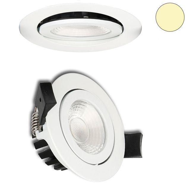 LED Einbaustrahler, weiß, 8W, 60°, rund, 3000K, IP65, dimmbar