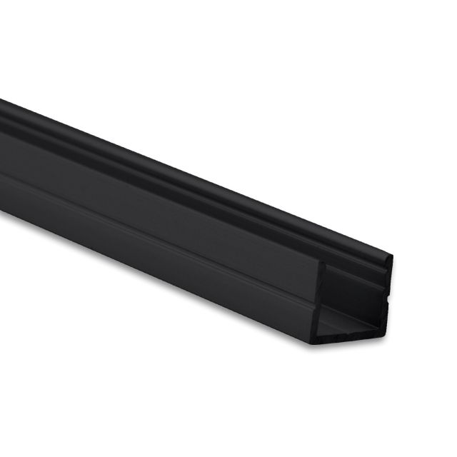 LED Aufbauprofil Mini8, Aluminium schwarz RAL 9005, 200cm
