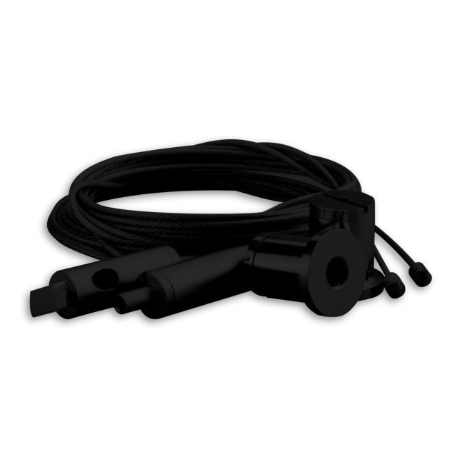 Seilabhängung Z03 schwarz, für Lampe30, Lampe40, Hide One, bis 150 cm, 2 STK, inkl. Befestigung