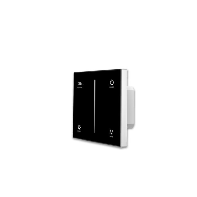 SERRI Triac-Funk-Dimmer Touch, 230V, schwarz, 360VA, 1 Zone, Phasenan-/Abschnitt wählbar