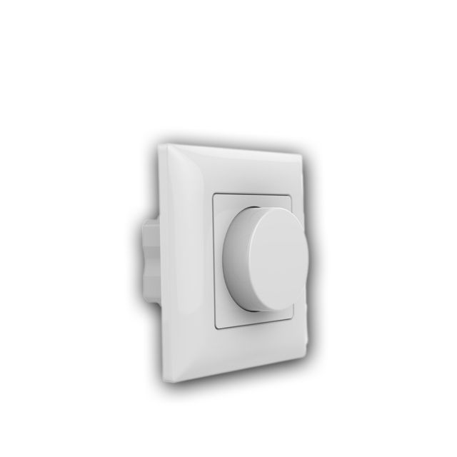 SERRI Einbau-Drehknopf Triac-Funk-Dimmer 230V, 1 Zone, 360VA, Phasenan-/Abschnitt wählbar