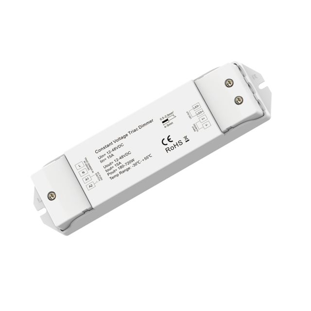 SERRI Push/40-230V TRIAC Input PWM-Dimmer, 1 Kanal, 12-48V/DC, 15A