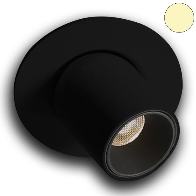  Plug&Play-F LED Einbauleuchte Pipe, 24V/DC, 3W, schwarz, 3000K, dimmbar