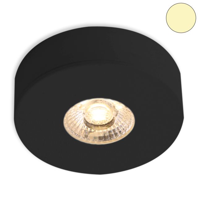  Plug&Play-F LED Ein-/Aufbauleuchte, 24V/DC, 3W, schwarz, 3000K, dimmbar