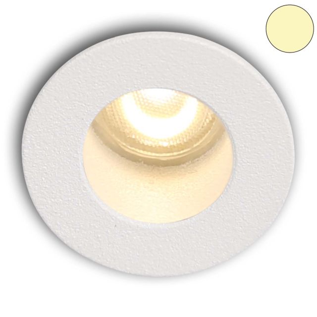  Plug&Play-F LED Einbauleuchte, 24V/DC, 1W, weiß, 3000K, rückversetzt, dimmbar