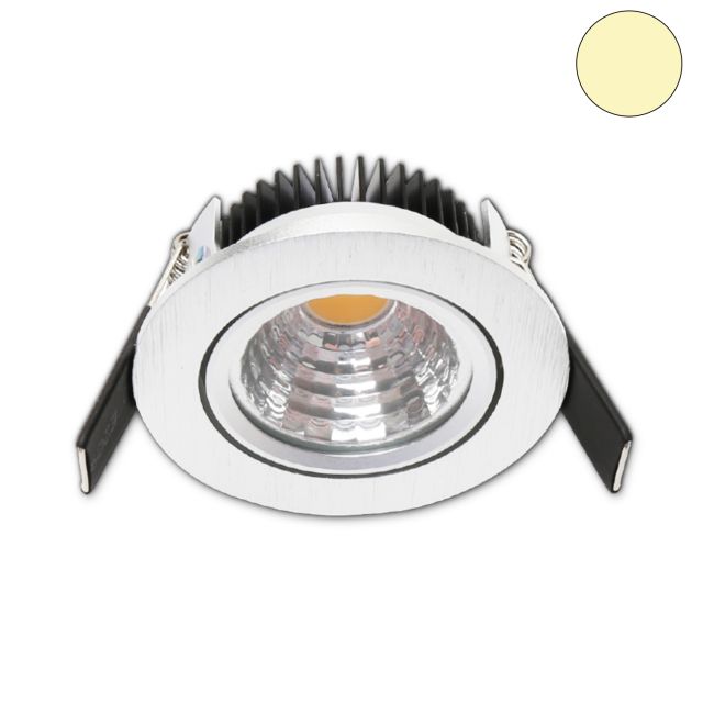  Plug&Play-F LED Einbaustrahler 68, 24V/DC, 5W, alu gebürstet, 2700K, dimmbar, IP52