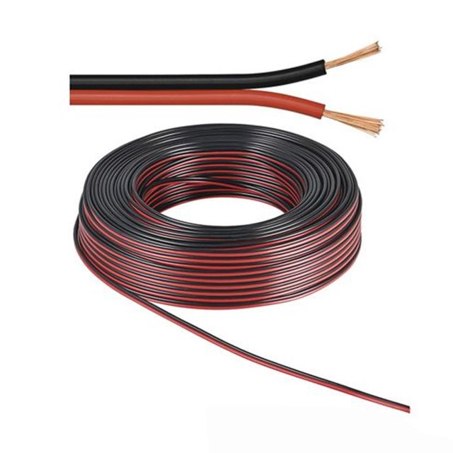Kabel, schwarz/rot, 2-polig, 0,75mm2, 25 Meter, für LED Streifen
