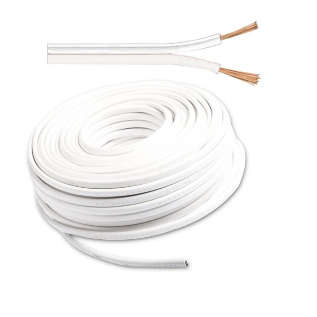 Kabel, weiß, 2-polig, 0,75mm2, 25 Meter, für LED Streifen