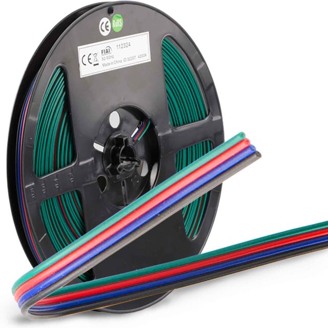 RGB Kabel, 4-polig, 0,50mm2, 25 Meter, für LED Streifen