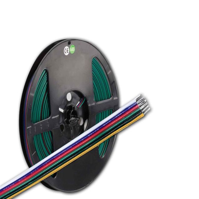 RGB/W/WW Kabel, 6-polig, 0,5mm2, 10 Meter, für LED Streifen