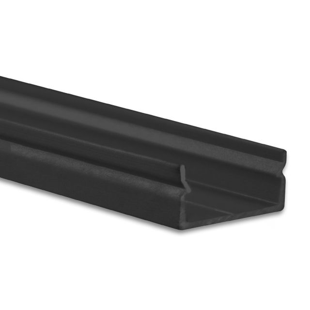 LED Aufbauprofil Mini14 S, Aluminium schwarz RAL 9005, 200cm