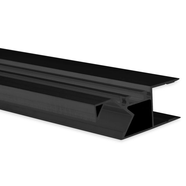 LED Leuchtenprofil Hide Three, Aluminium schwarz RAL 9005, 200cm