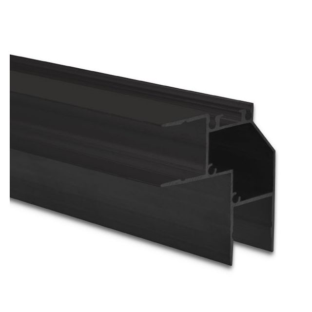 LED Leuchtenprofil Hide Corner, Aluminium schwarz RAL 9005, 200cm