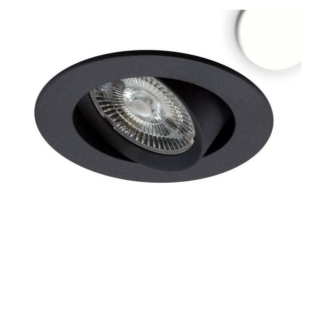 LED Einbauleuchte Flat68, schwarz, 9W, rund, 4000K, dimmbar