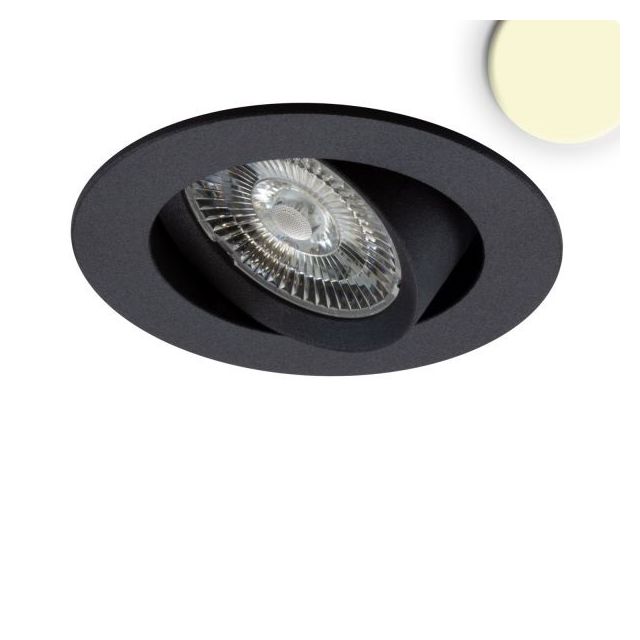 Plug&Play-F LED Einbauleuchte Flat68 rund, 24V/DC, 8W, schwarz, 3000K, dimmbar