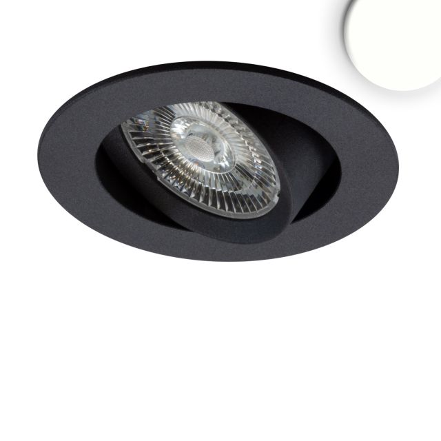 Plug&Play-F LED Einbauleuchte Flat68 rund, 24V/DC, 8W, schwarz, 4000K, dimmbar