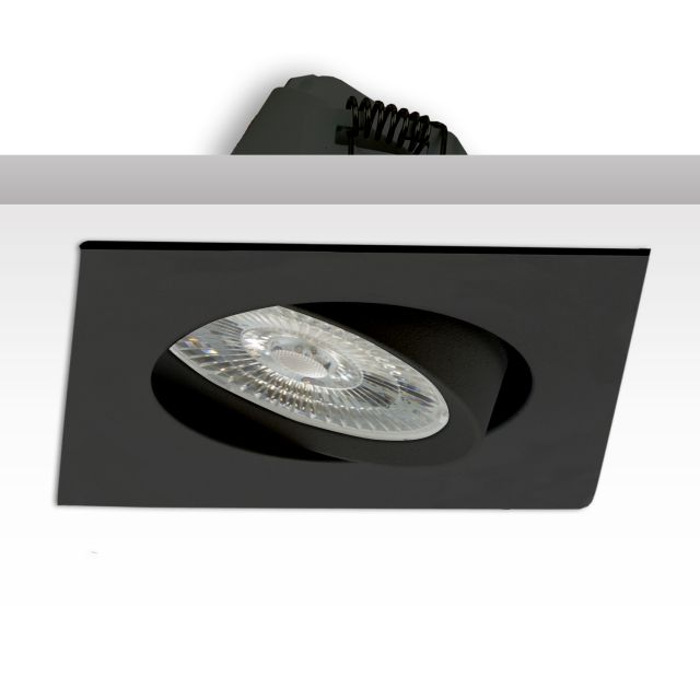 LED Einbauleuchte Sunset Flat68, schwarz, 9W, eckig, weißdynamisch, Dimm-to-warm