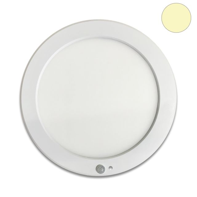 Deckenlampe rund mit Bewegungssensor, weiss, ultraslim, 18W warmweiss
