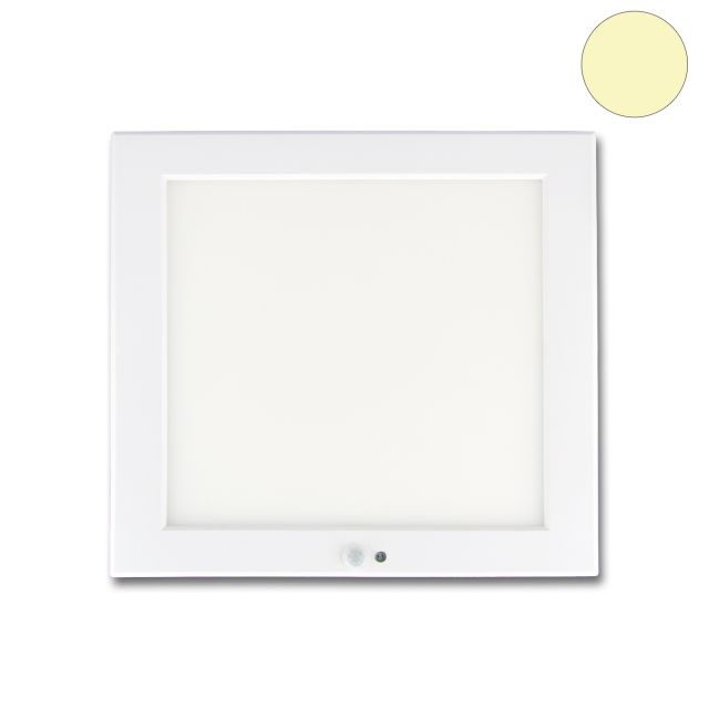 Deckenlampe eckig mit Bewegungssensor, weiß, ultraslim, 18W warmweiß