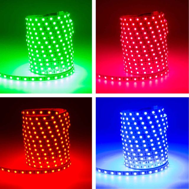 LED Streifen ECO 24V, 14,4W pro Meter, IP20, RGB, 2M Rolle