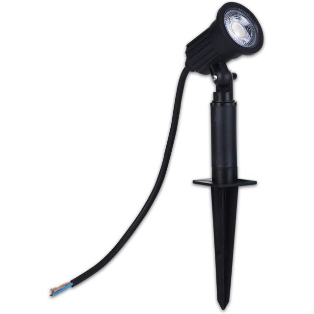 LED Gartenstrahler, schwarz, 5W, 3000K, IP65, mit Erdspieß