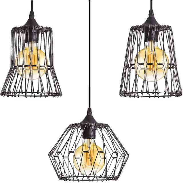 LED Pendelleuchte Multistyl Industrial, schwarz, E27 Fassung, exkl. Leuchtmittel