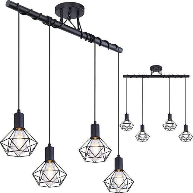 LED Hängeleuchte Gitter, schwarz matt, exkl. 4x E27 Leuchtmittel