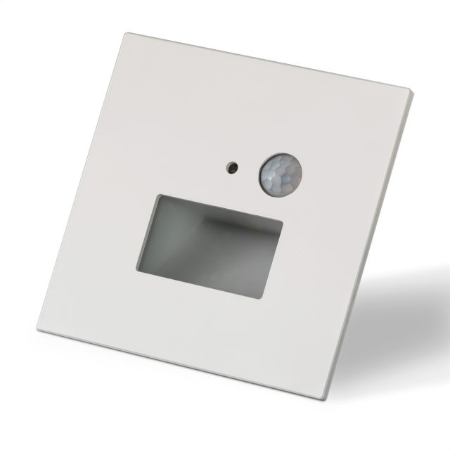 LED Wandeinbauleuchte Sys-Wall68 230V, mit PIR Sensor, 2W, ColorSwitch  und Cover eckig, weiß 2
