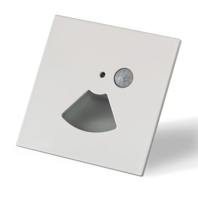 LED Wandeinbauleuchte Sys-Wall68 230V, mit PIR Sensor, 2W, ColorSwitch  und Cover eckig, weiß 3