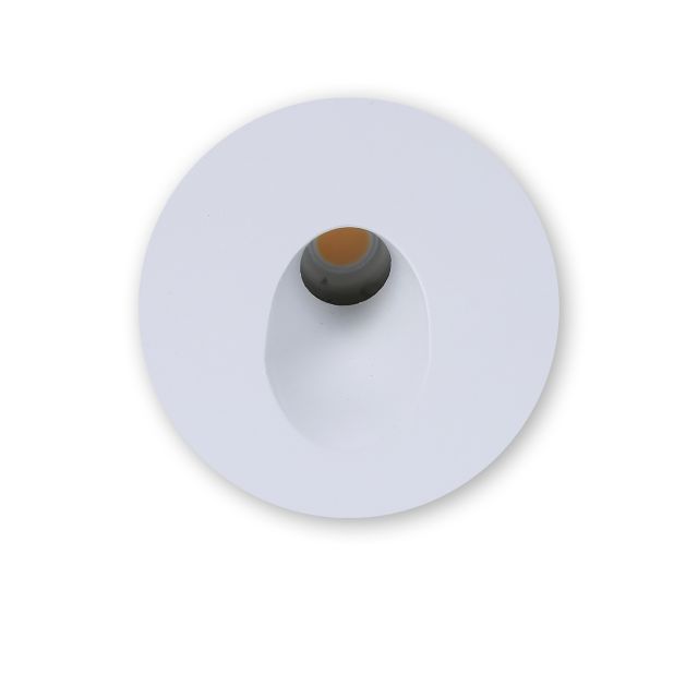 LED Wandeinbauleuchte Sys-Wall68, 230V, 3W, ColorSwitch  und Cover rund, weiß