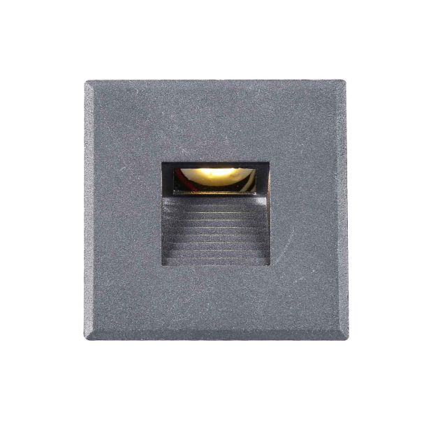LED Wandeinbauleuchte Sys-Wall68, 230V, 3W, ColorSwitch  und Cover eckig, silber 3