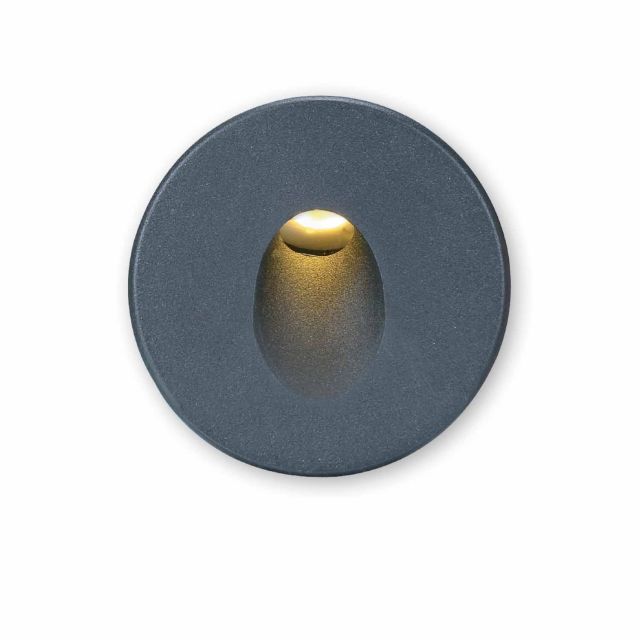 LED Wandeinbauleuchte Sys-Wall68, Plug&Play-F, 3W, 3000K und Cover rund, schwarz 1