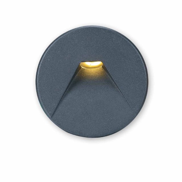 LED Wandeinbauleuchte Sys-Wall68, Plug&Play-F, 3W, 3000K und Cover rund, schwarz 2