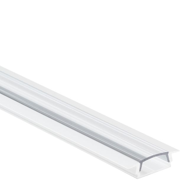 Profi LED Einbauprofil Mini 12 weiss, 2 Meter inkl. flacher klarer Abdeckung