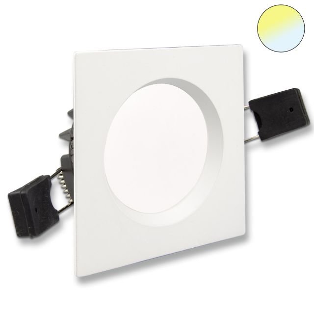 LED Einbaustrahler Slim, eckig rückversetzt, weiss, 12W, IP44, 100°, 3000/4000K