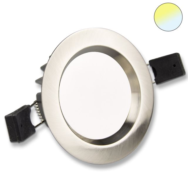 LED Einbaustrahler Slim, rund rückversetzt, chrom, 12W, IP44, 100°, 3000/4000K