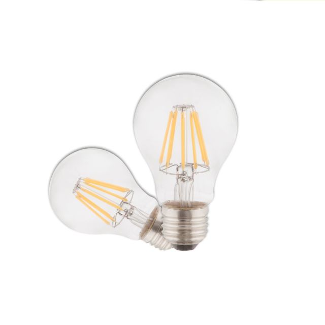 LED E27 LED Birne, klar, 7W, 2700K, 3 STK