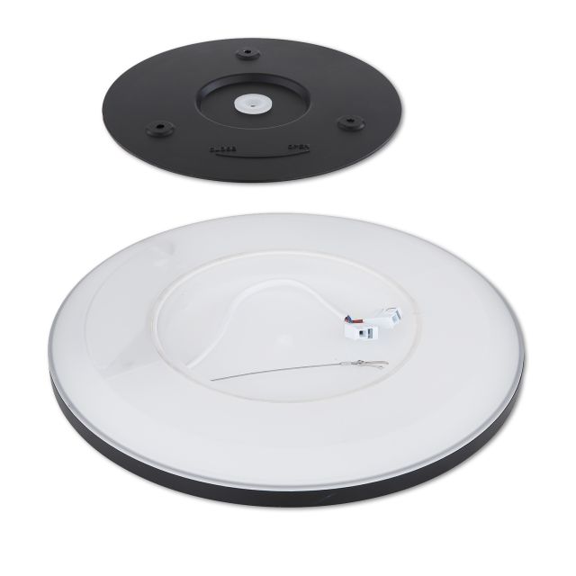 LED Deckenleuchte Slim420, schwarz, 24W, rund, IP44, Up&Down, 3 Stufen Dimmbar