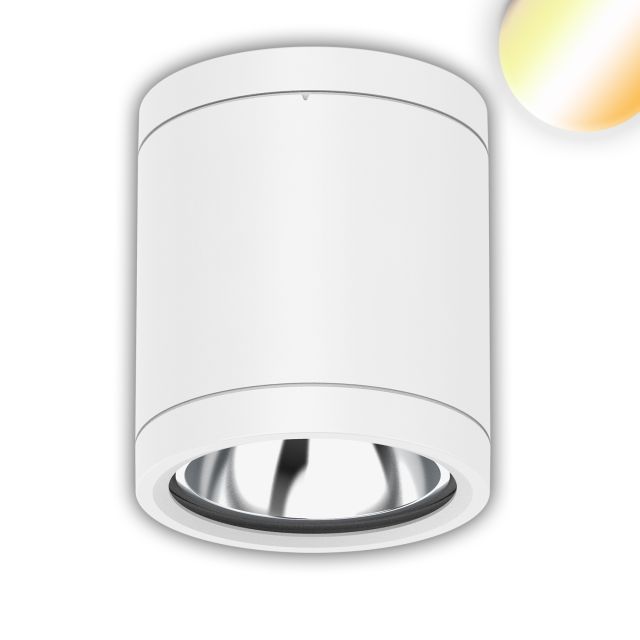 LED Deckenaufbaustrahler, weiß, 10W, ColorSwitch 3000/4000/5000K, IP65, dimmbar