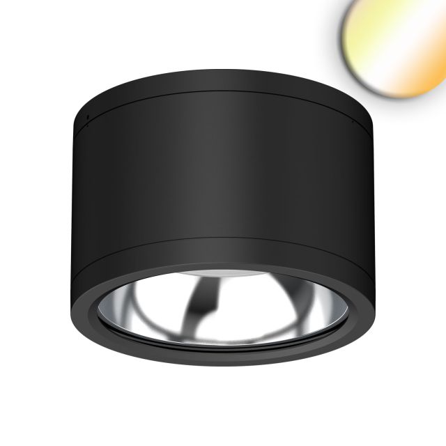 LED Deckenaufbaustrahler, schwarz, 25W, ColorSwitch 3000/4000/5000K, IP65, dimmbar