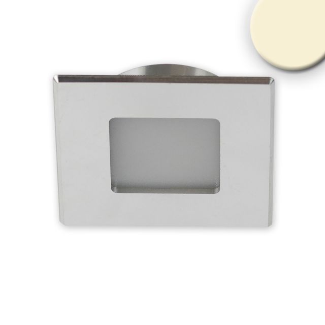 Plug&Play-F LED Möbeleinbaustrahler eckig, 12V/DC, 3W, alu gebürstet, 3000K, 120°, dimmbar