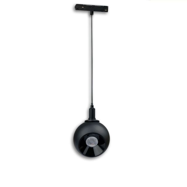 MagPro48 Hängeleuchte Ball Fokus, schwarz, 12W, 60°, 48V/DC, 3000K, CRI90, DALI dimmbar
